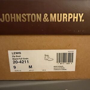 Johnston & Murphy Black Leather Zip Boot